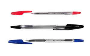 BOLIGRAFO ECONOMICO PUNTA MEDIA CUERPO TRANSPARENTE VARIOS COLORES