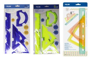 JUEGO GEOMETRICO 30CM. FLEXIBLE COLORES ACID