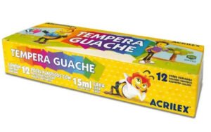 TEMPERA ESCOLAR JGO. 6 Y 12 COLORES